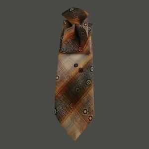 3/$30 Vtg WEMLON by Wembley 1980s Blue and Orange Ombre Floral Clip-on Tie